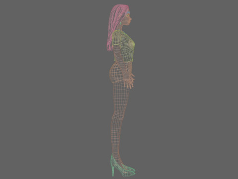 Basic cartoon girl V32143 Modèle 3D
