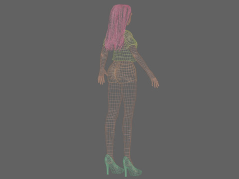 Basic cartoon girl V32143 Modèle 3D