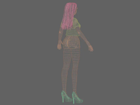 Basic cartoon girl V32143 3D Model