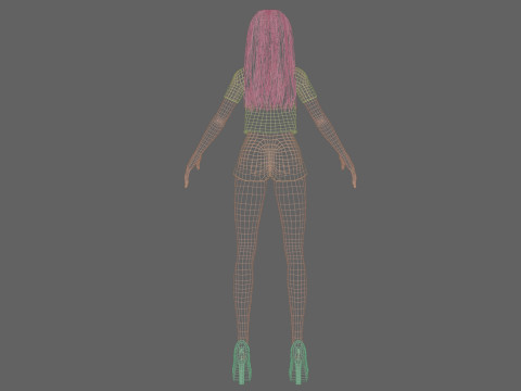 Basic cartoon girl V32143 Modèle 3D