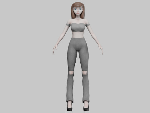 Basic young girl V20799 3D मॉडल