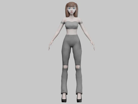 Basic young girl V20799 3D Model