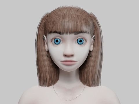 Basic young girl V20799 3D मॉडल