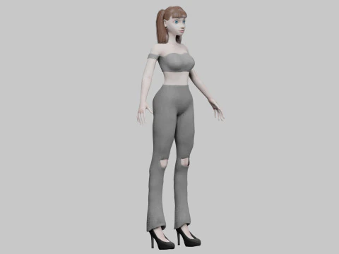 Basic young girl V20799 3D Model