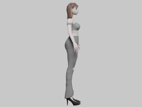 Basic young girl V20799 3D Model