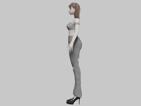 Basic young girl V20799 3D Model