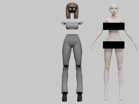 Basic young girl V20799 3D Model