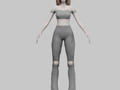 Basic young girl V20799 3D Model
