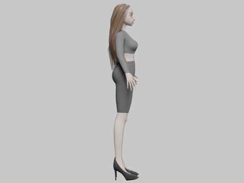 Beautiful cartoon girl V30756 Modelo 3D