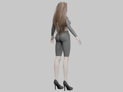 Beautiful cartoon girl V30756 Modelo 3D
