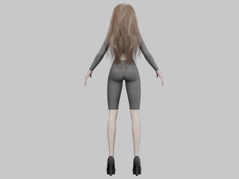 Beautiful cartoon girl V30756 Modelo 3D