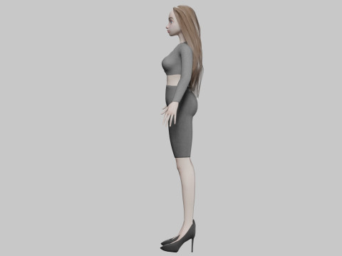 Beautiful cartoon girl V30756 Modelo 3D