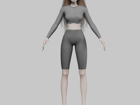 Beautiful cartoon girl V30756 Modelo 3D