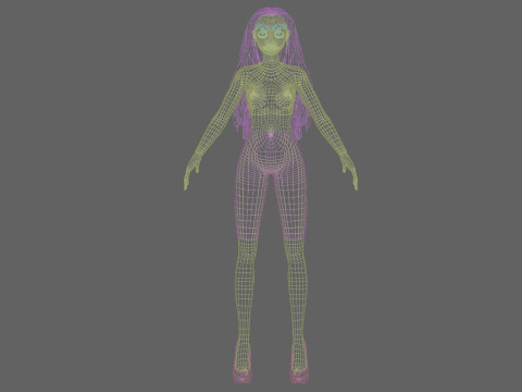 Beautiful cartoon girl V30756 Modelo 3D