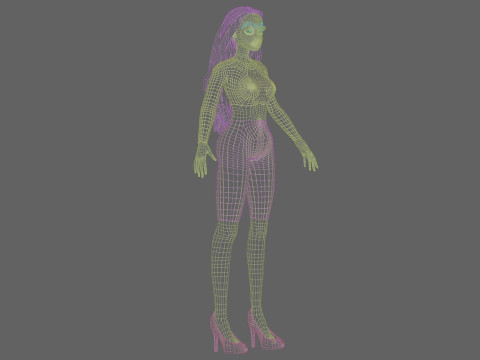 Beautiful cartoon girl V30756 Modelo 3D