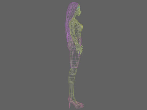 Beautiful cartoon girl V30756 Modelo 3D