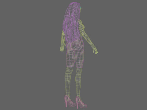 Beautiful cartoon girl V30756 Modelo 3D