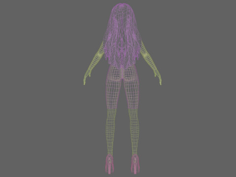 Beautiful cartoon girl V30756 Modelo 3D