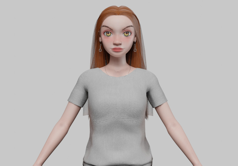 Beautiful young girl V29194 3D Model .c4d .max .obj .3ds .fbx .stl .blend 