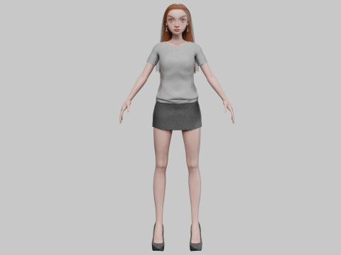 Beautiful young girl V29194 3D Model