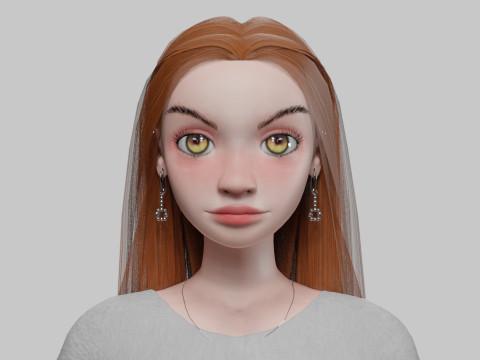 Beautiful young girl V29194 3D Model