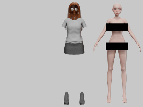 Beautiful young girl V29194 3D Model