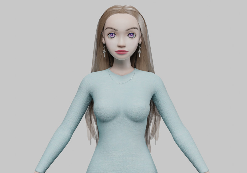 Cartoon basic girl V33737 Modelo 3D .c4d .max .obj .3ds .fbx .stl .blend 