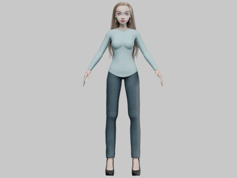 Cartoon basic girl V33737 Modelo 3D