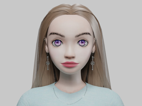 Cartoon basic girl V33737 Modelo 3D