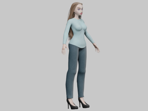 Cartoon basic girl V33737 Modelo 3D
