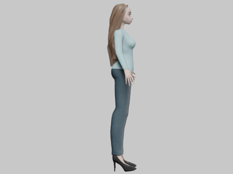 Cartoon basic girl V33737 Modelo 3D