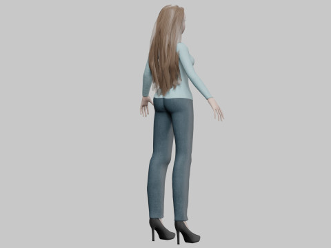 Cartoon basic girl V33737 Modelo 3D