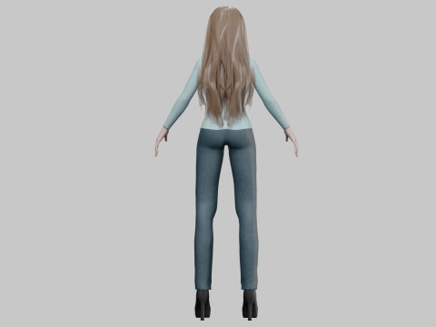 Cartoon basic girl V33737 Modelo 3D