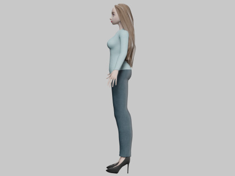 Cartoon basic girl V33737 Modelo 3D
