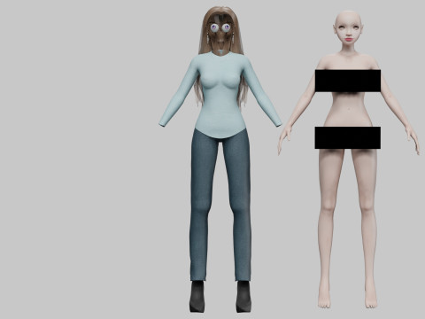 Cartoon basic girl V33737 Modelo 3D