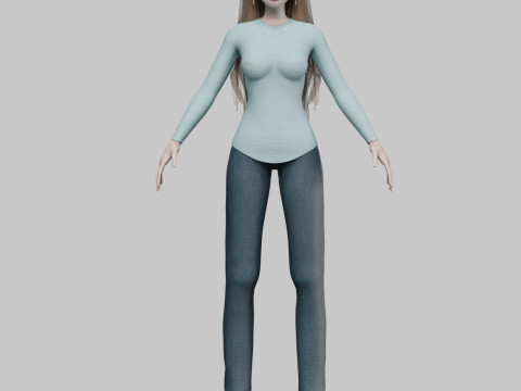 Cartoon basic girl V33737 Modelo 3D