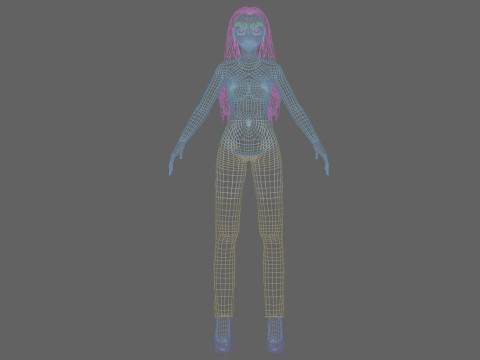Cartoon basic girl V33737 Modelo 3D