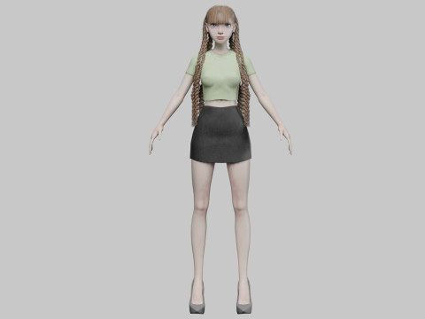 Cartoon beautiful girl V52767 Modelo 3D