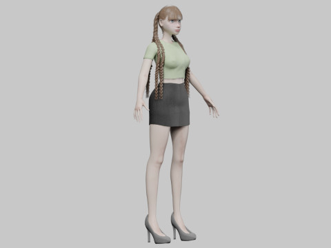 Cartoon beautiful girl V52767 Modelo 3D