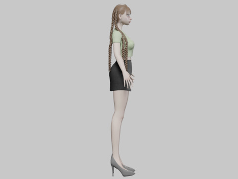 Cartoon beautiful girl V52767 Modelo 3D
