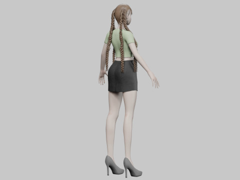 Cartoon beautiful girl V52767 Modelo 3D