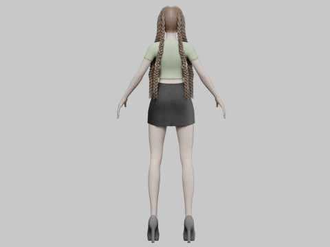 Cartoon beautiful girl V52767 Modelo 3D