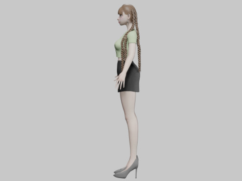 Cartoon beautiful girl V52767 Modelo 3D
