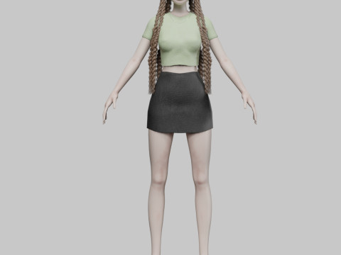 Cartoon beautiful girl V52767 Modelo 3D