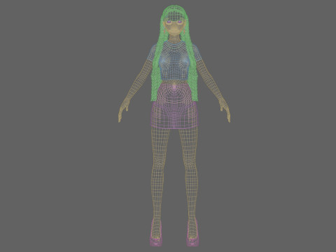 Cartoon beautiful girl V52767 Modelo 3D