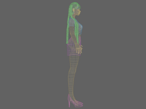 Cartoon beautiful girl V52767 Modelo 3D