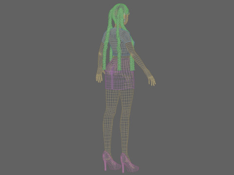 Cartoon beautiful girl V52767 Modelo 3D