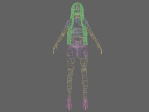 Cartoon beautiful girl V52767 Modelo 3D