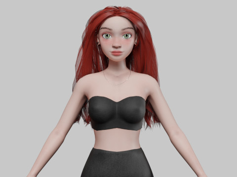 Cartoon classic girl V29014 3D Model