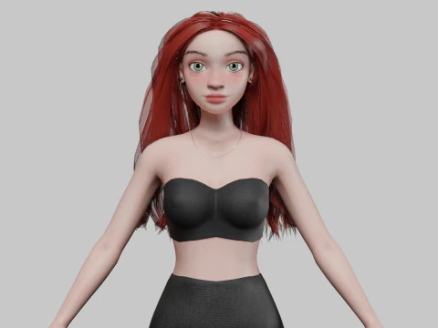 Klasyczna dziewczyna z kreskówek V29014 Model 3D